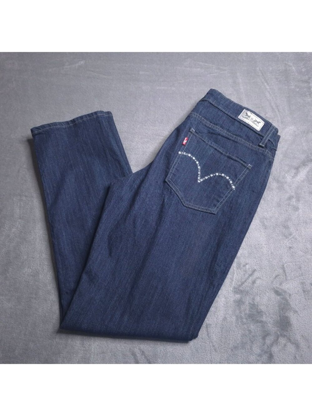 Levis Womens Mid Rise Skinny Jeans 14 Dark Wash Stretch Pockets Altered